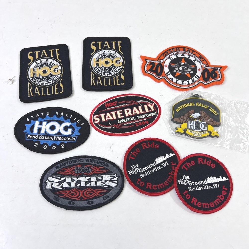 Harley Owners Group HOG Wisconsin State Rally Patches Lot of 9 Unused 2001-2009